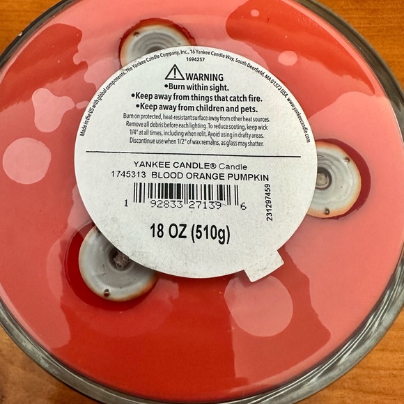 New 3 Wick Yankee Candle Blood Orange Pumpkin Halloween 18oz Fall Home D… - Picture 6 of 7